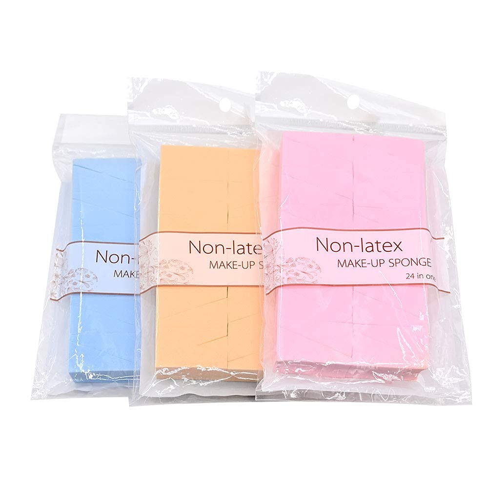 DOLOVEMK 72-Piece Makeup Sponge Set - Soft Foundation Blender, Powder Puff & Cosmetic Wedges (Pink/Blue) for Flawless Makeup Application | Perfect for Daily Use, Travel & Professional Makeup Kits