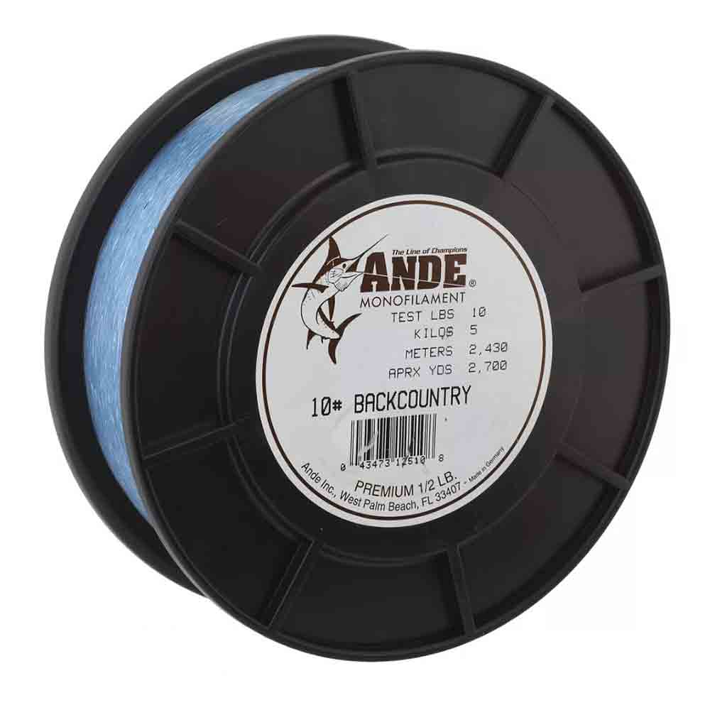 Ande 1/2lb Spool Premium Backcountry Monofilament Fishing Line - Strong & Durable for Trout, Bass & Freshwater Fishing | Ideal for Backcountry, Stream & Lake Angling