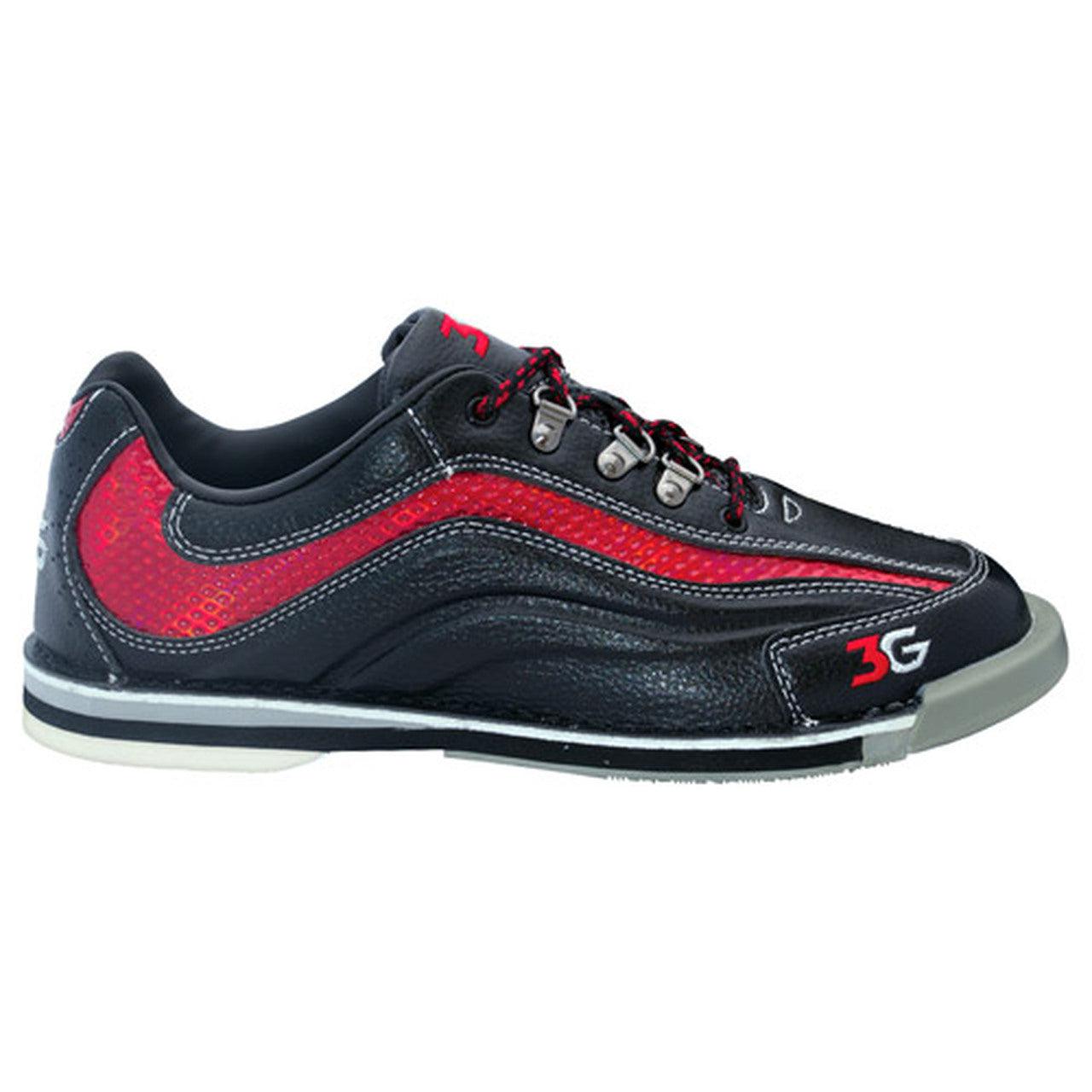 **3G Men's Sport Ultra Black & Red Left-Handed Bowling Shoes - Perfect for Competitive Leagues & Casual Play**