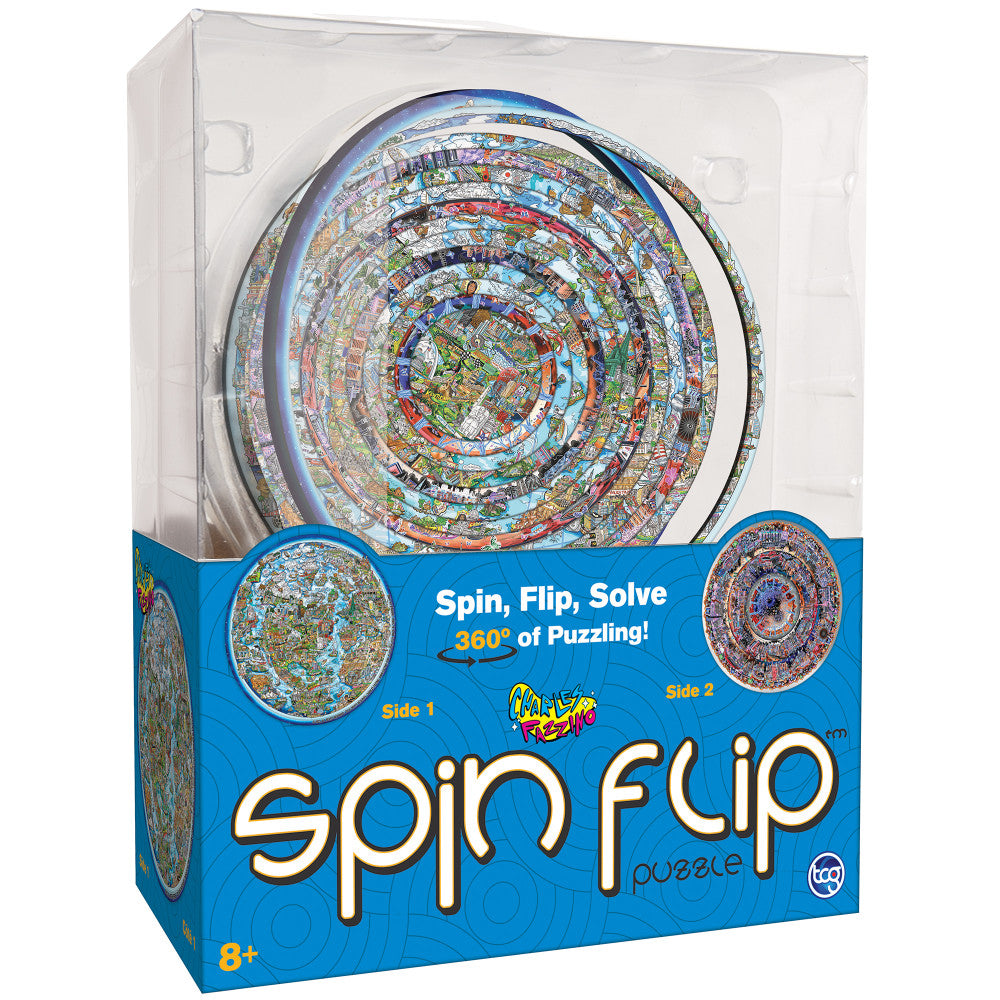Charles Fazzino 14-Piece Double-Sided Spin & Flip Art Puzzle - Unique Collectible for Home Decor & Family Game Night