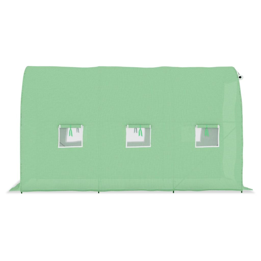 vidaXL Spacious Greenhouse with High-Density PE Mesh Fabric & Rust-Resistant Galvanized Steel Frame - Ventilation Windows & Door - Easy Assembly - Green | Perfect for Home Gardening, Plant Protection & Year-Round Growing