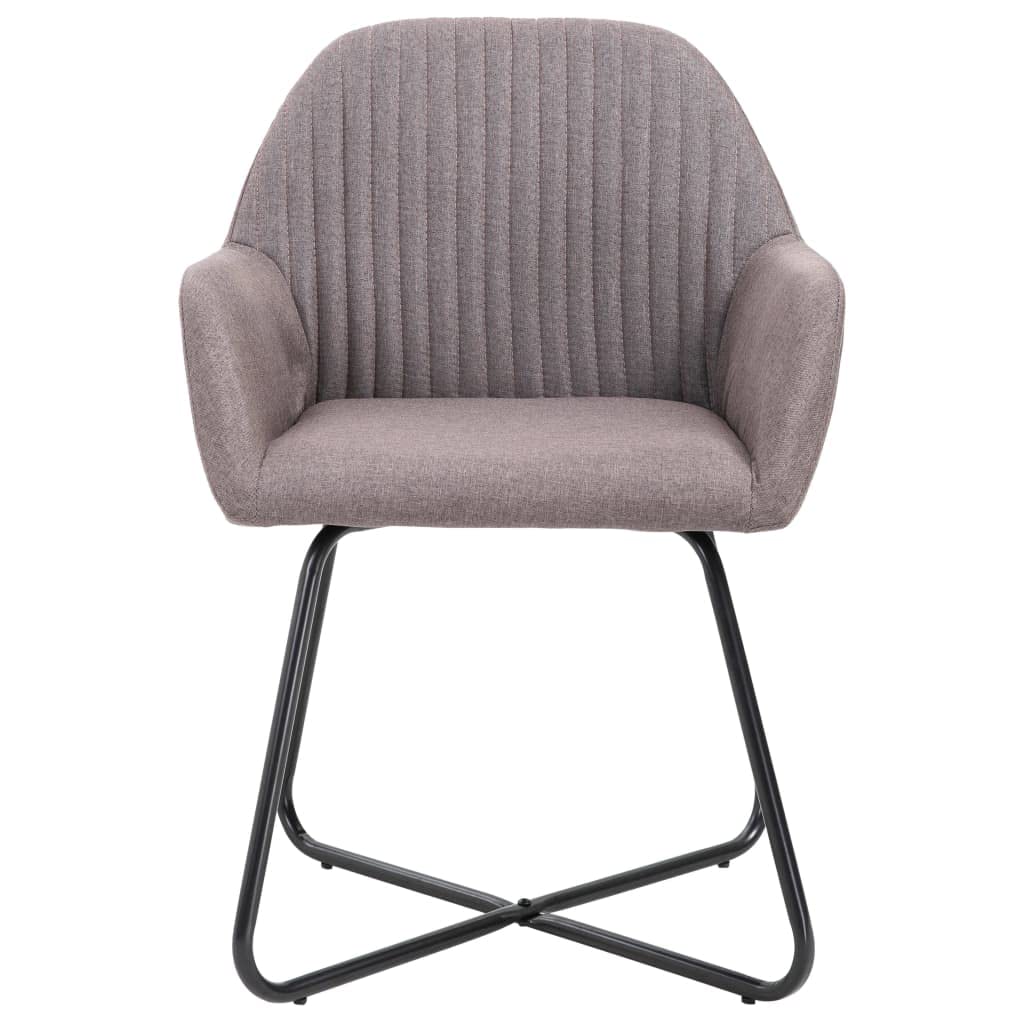vidaXL Set of 2 Taupe Upholstered Dining Chairs with Metal Legs - Modern Ergonomic Accent Chairs for Living Room & Dining Room - Perfect for Home Decor, Dinner Parties, and Comfortable Seating