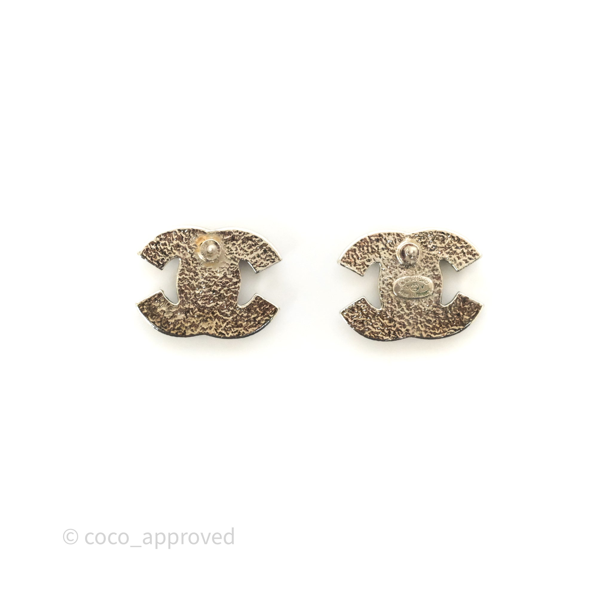 Chanel CC Crystal Stud Earrings in Silver Tone - 13V | Elegant Fashion Jewelry for Women, Perfect for Parties, Weddings & Special Occasions