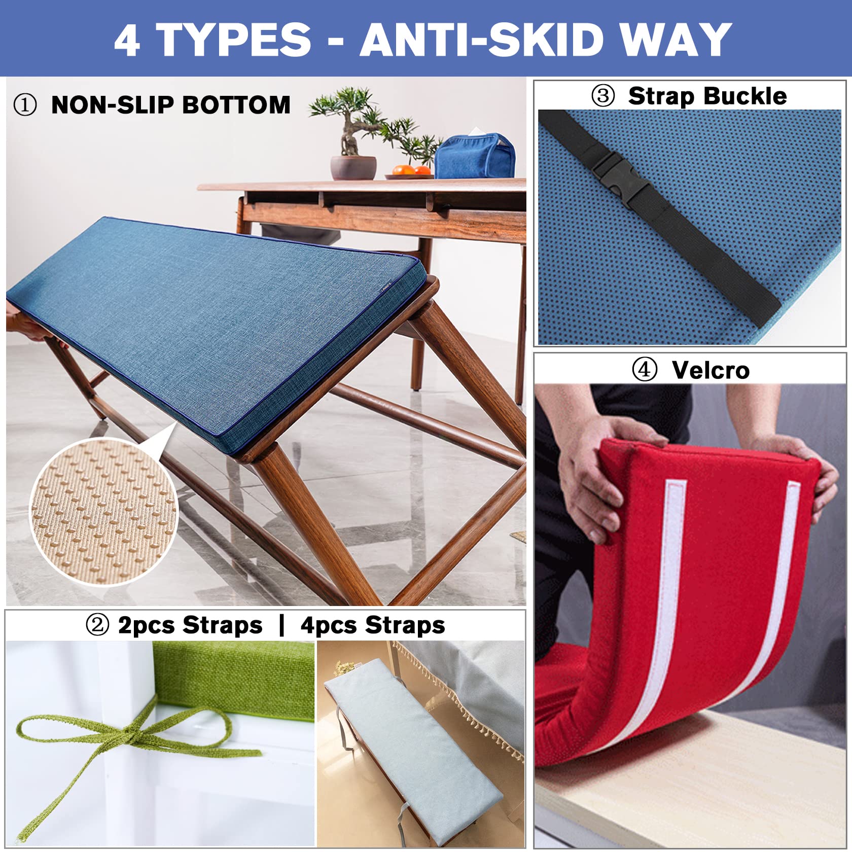 Custom Size Bench Window Seat Cushion - 50D High-Resilience Foam Insert - Removable & Washable Cover - Dark Coffee - Indoor/Outdoor Furniture - Perfect for Patio, Bay Window, or Reading Nook Seating