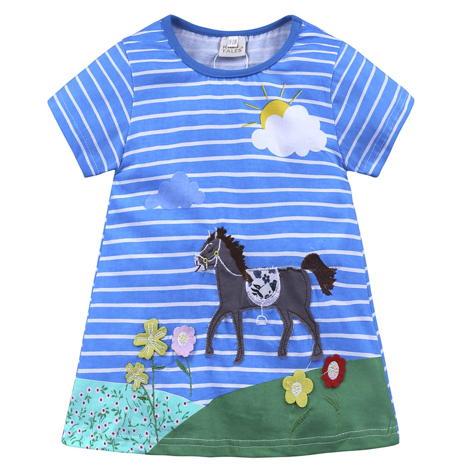 Baby Girls Dresses - Short Sleeve Party Print Cotton Dress for Infants & Toddlers | Cute Outfits for Birthday, Photo Shoots & Special Occasions