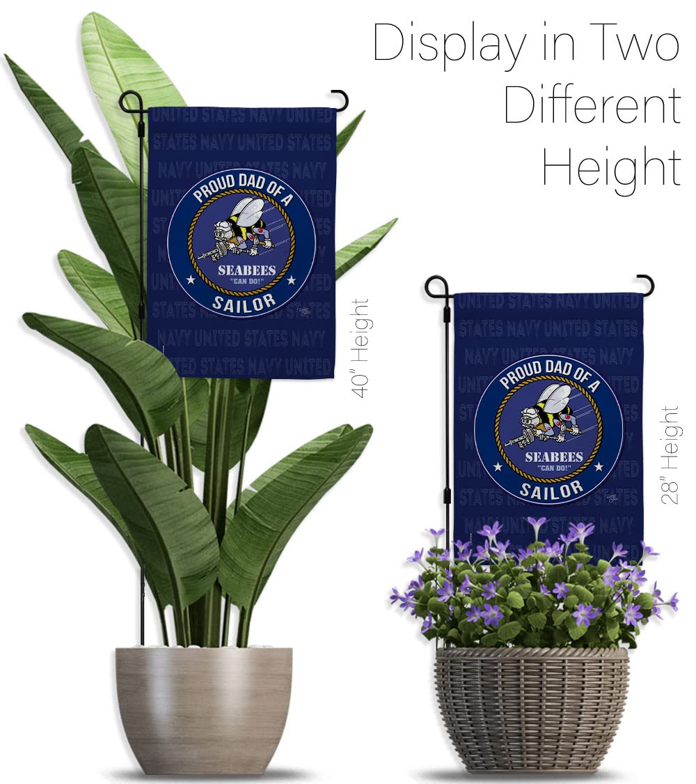 US Navy Seabee Garden Flag Set - Double-Sided Military Decor for Yard & Home