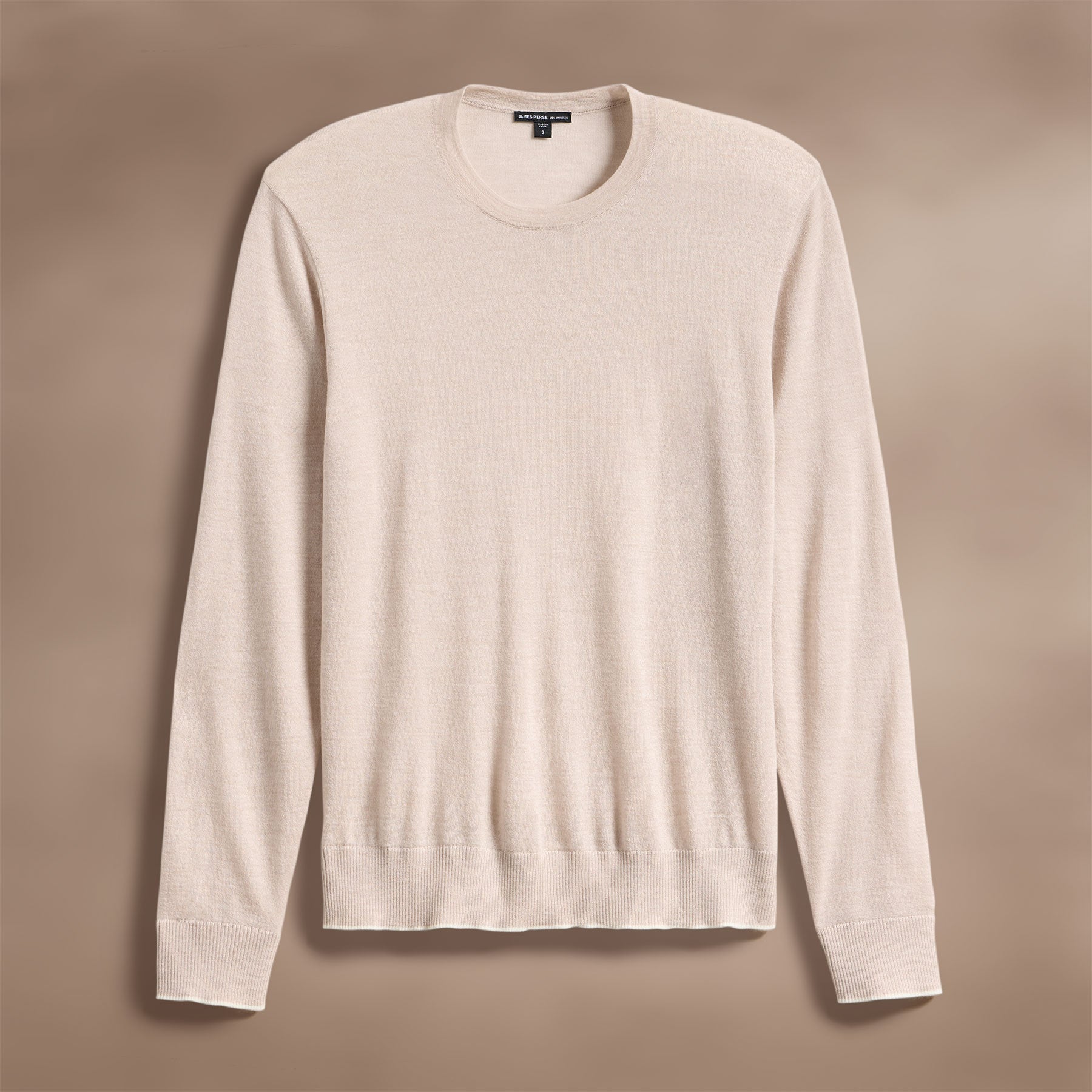 Luxury Ultrafine Cashmere Tipped Crew Neck Sweater - Soft Balsa/Ivory Winter Pullover for Women | Perfect for Office, Date Night & Holiday Gatherings