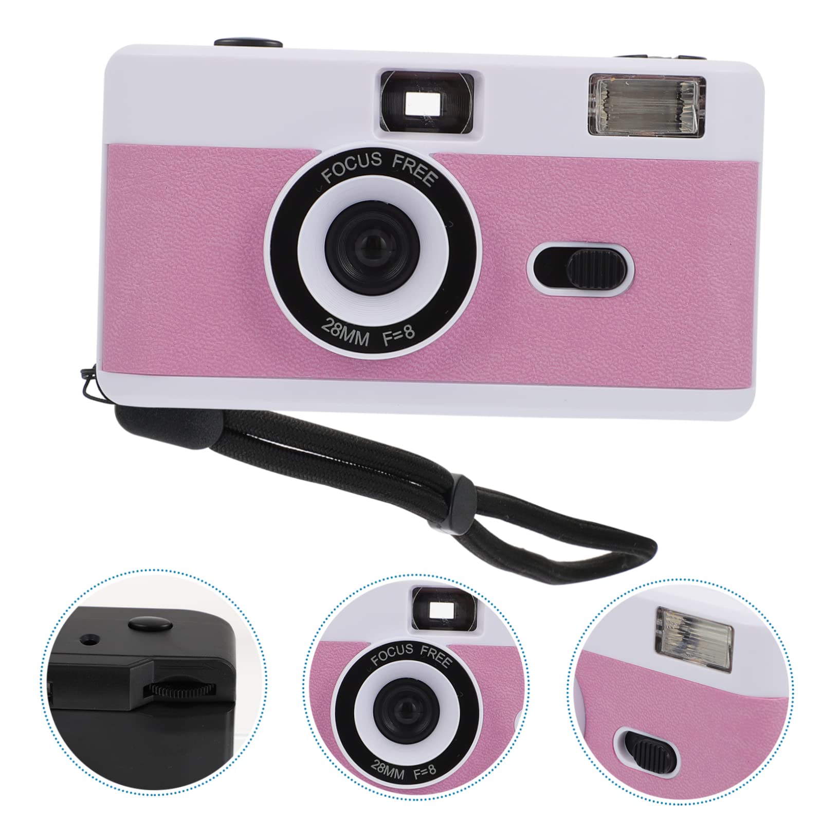 Gatuida 6 Pack Retro Plastic Film Cameras - Mini Reusable ABS Vintage Camera with Built-in Flash, White Macaron Design - Perfect for Travel, Parties & Creative Photography