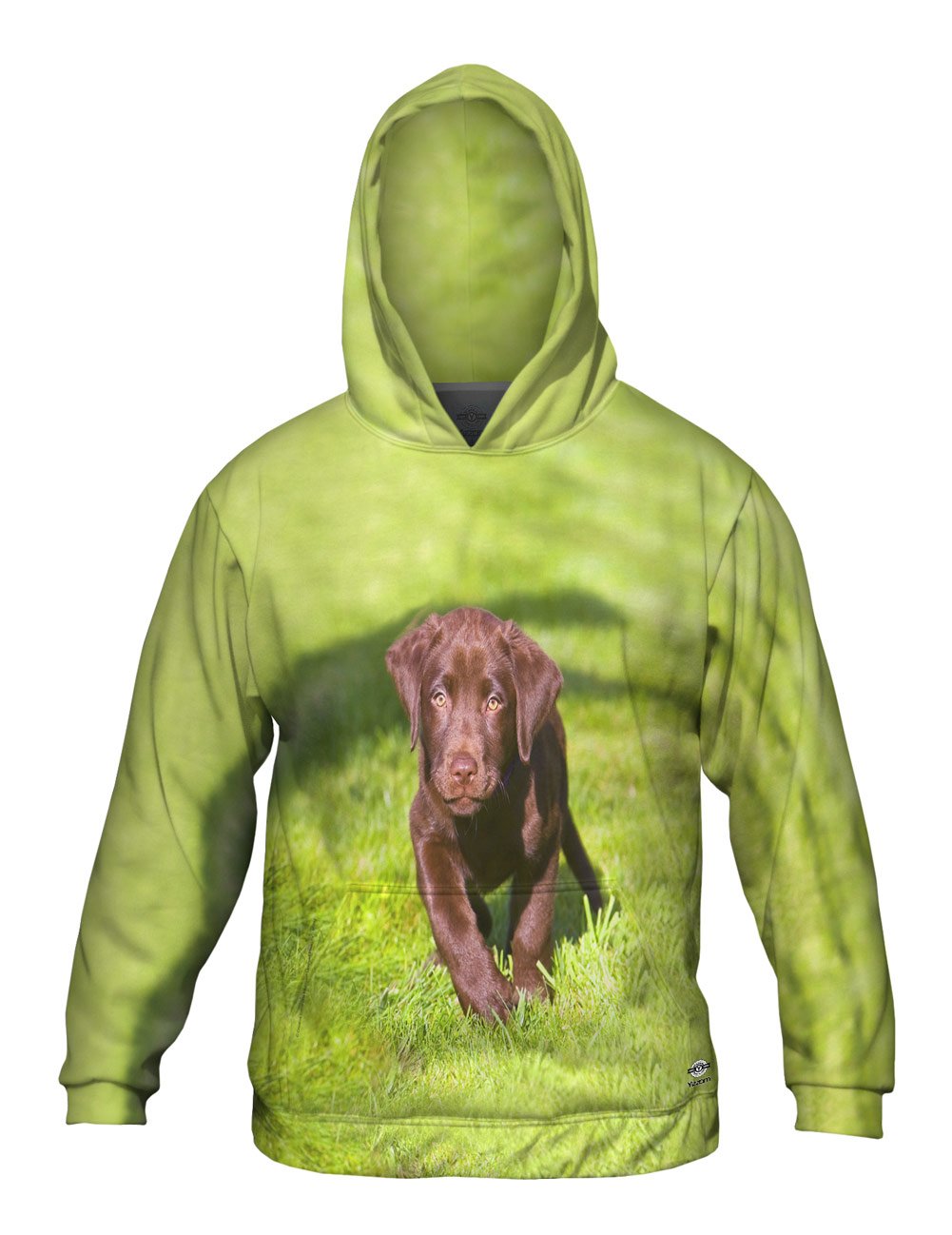 Yizzam Men's Speedy Chocolate Lab Allover Print Hoodie Sweater - Cozy Pullover for Casual Wear, Outdoor Activities & Gifts