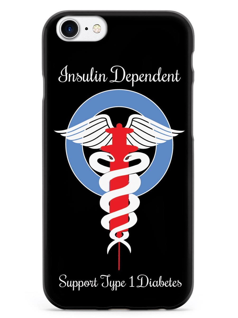 Inspired Cases - Premium 3D Textured Protective Phone Case Compatible with Apple iPhone 8 - Slim Shockproof Cover with Enhanced Grip - Perfect for Everyday Use, Travel & Type 1 Diabetes Awareness