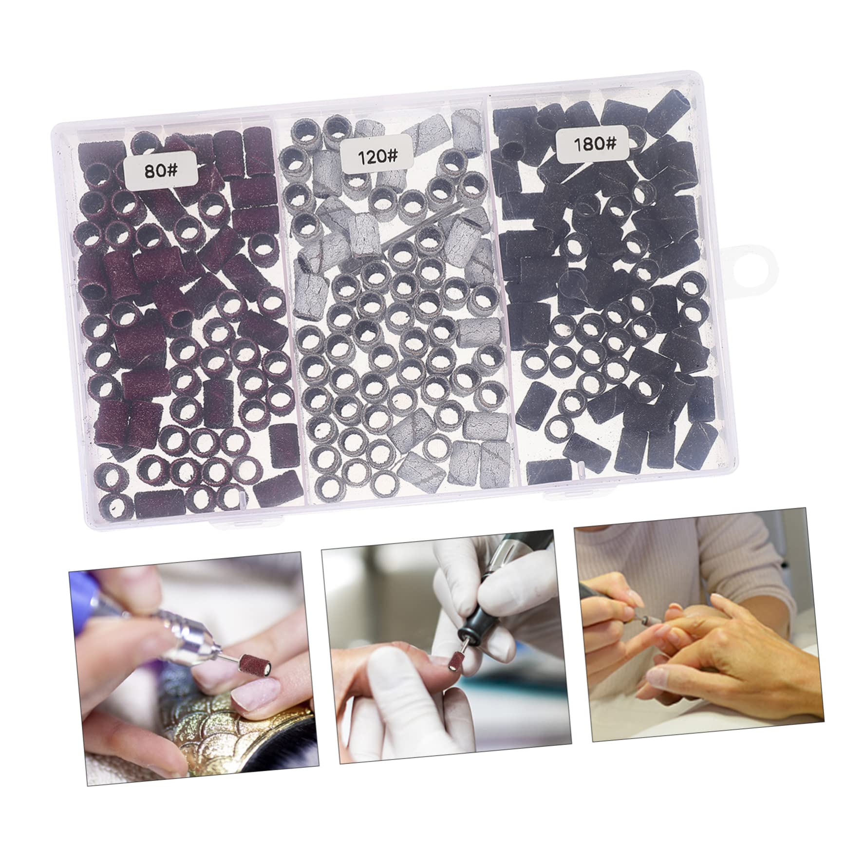 Minkissy 210 Pcs Nail Ring Set - Professional Manicure Grinding Tools & Sanding Bands for Nail Drill Machine | Perfect for Salon, Home Use & DIY Nail Art