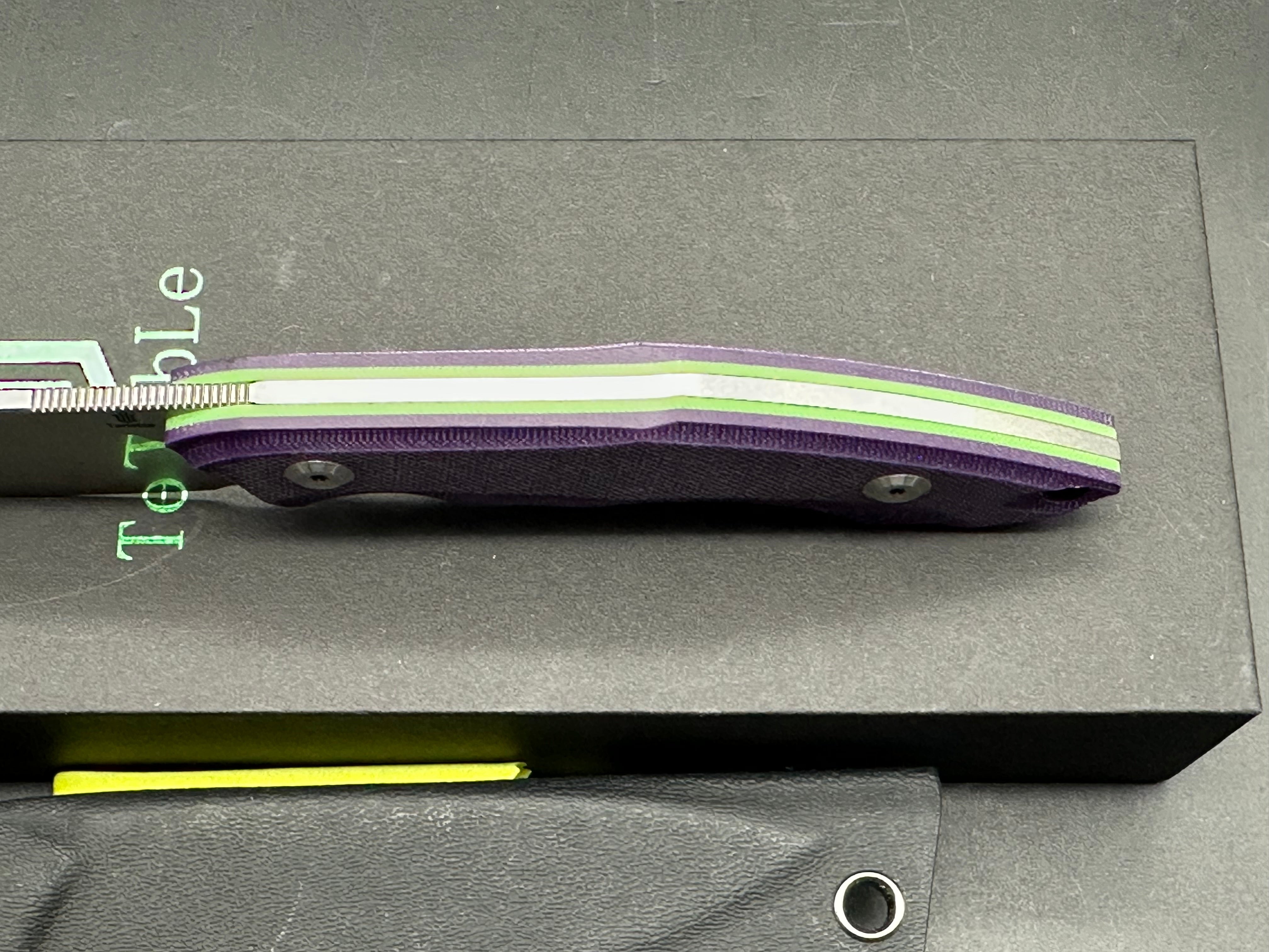 TENABLE LUCCIO Fixed Blade Knife - Purple G10 Handle, 14C28N Plain Stonewash Blade - Perfect for Camping, Hunting & Outdoor Survival