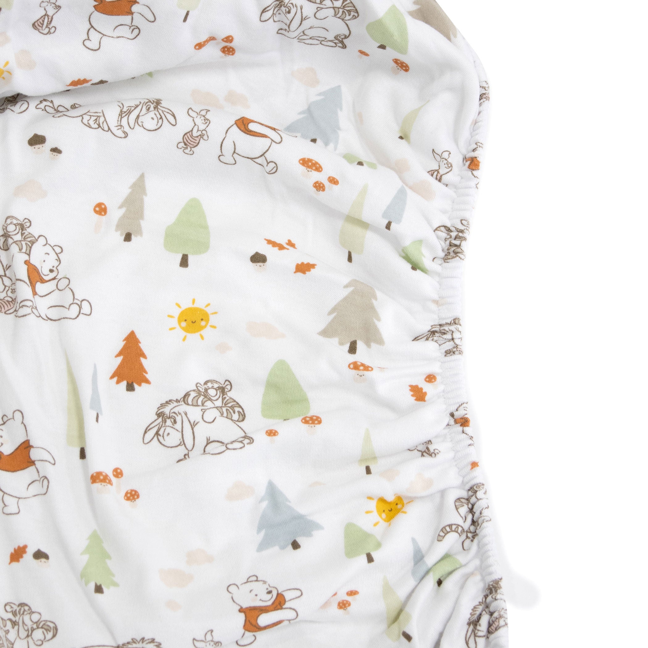 Disney Winnie the Pooh Jersey Knit Crib Fitted Sheet - Soft Baby Crib Sheet for Nursery, Toddler Bed, and Daycare Use