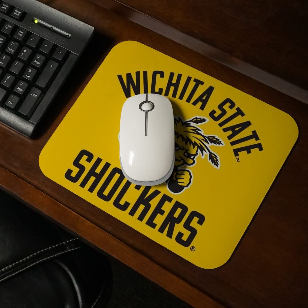 Wichita State Shocker Low Profile Thin Gaming Mouse Pad - Non-Slip Rubber Base, Smooth Surface for PC, Laptop, Office & Home Use