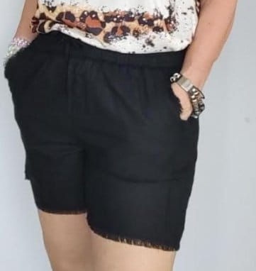 Stylish Black Frayed Hem Drawstring Shorts for Women - Trendy Casual Summer Shorts with Adjustable Waist - Perfect for Beach, Vacation & Everyday Wear