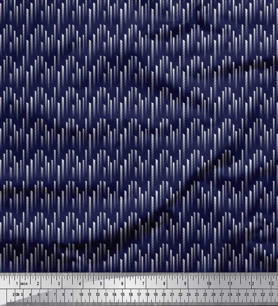 Soimoi Moss Georgette Brown Fabric by The Yard - 42 Inch Wide Diagonal Line Small Pattern Printed Fabric for Dresses, Scarves & Home Decor | Modern Chic Textile Material