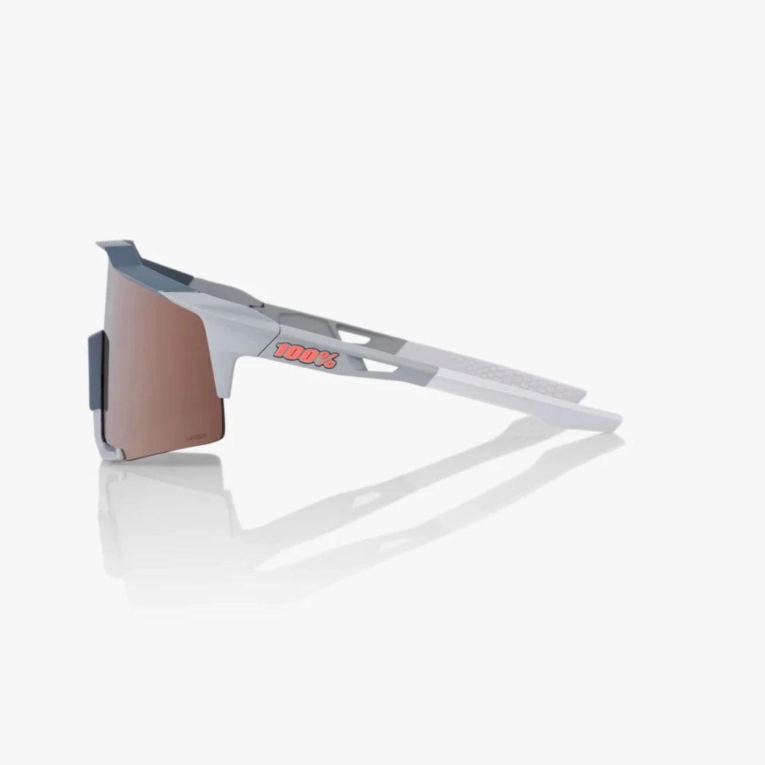 Speedcraft Polarized Sunglasses for Men & Women - Soft Tact Stone Grey Frame with HiPER Crimson Silver Mirror Lens - UV Protection for Driving, Running, Outdoor Sports