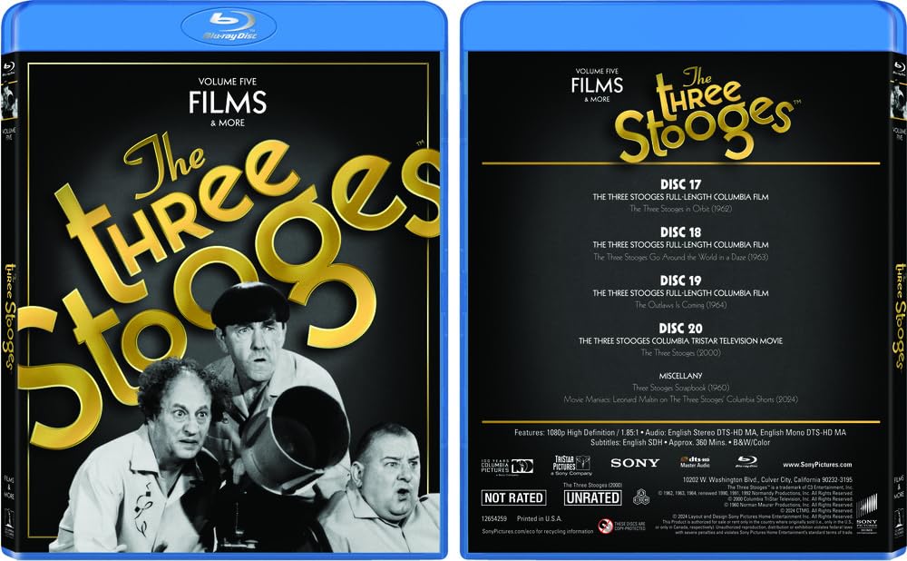 The Three Stooges: Complete 20-Disc Blu-ray Collection Limited Edition Gift Set | Classic Comedy Series | Perfect for Movie Nights & Nostalgic Gifts