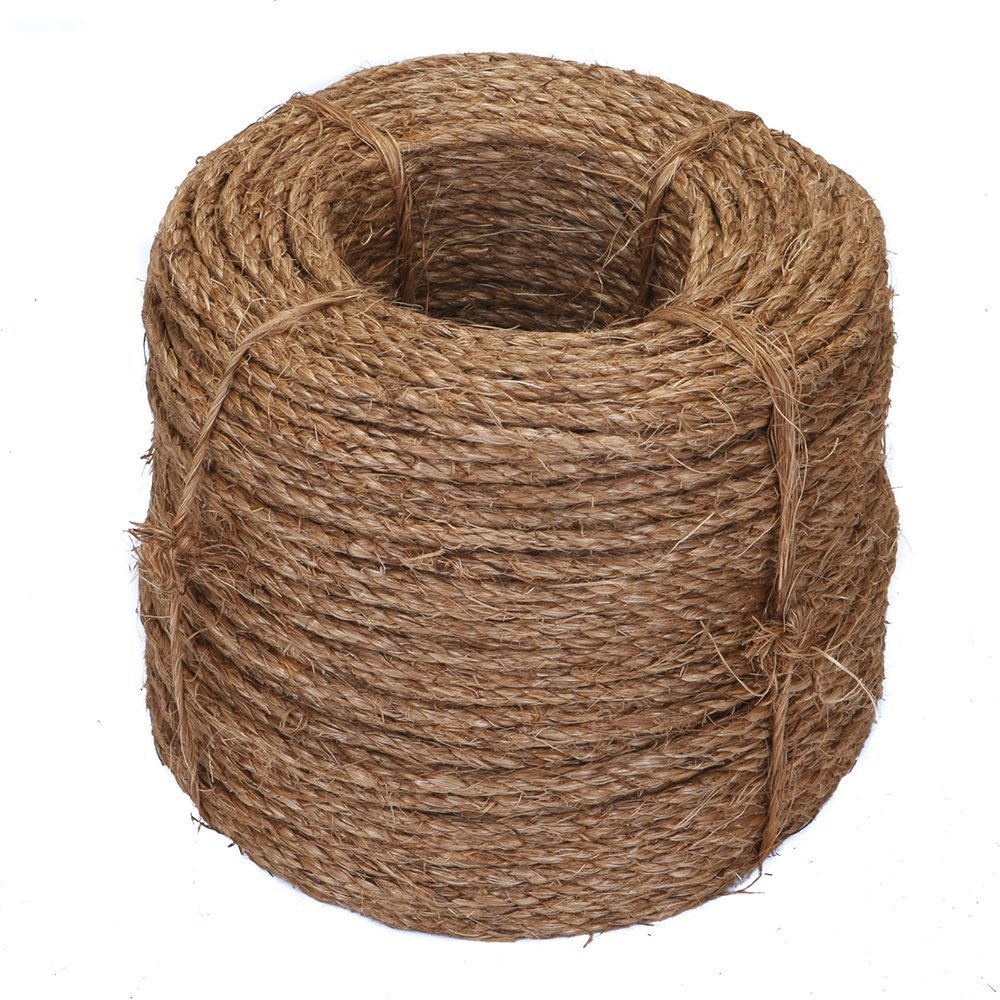 Premium Natural Manila Rope - 1/4 Inch x 50 Feet | Strong Twisted Cord for Climbing, DIY Projects, Home Decor & Outdoor Activities | Ideal for Tug of War, Landscaping & Camping | Durable Pre-Cut Rope for Crafts & General Use