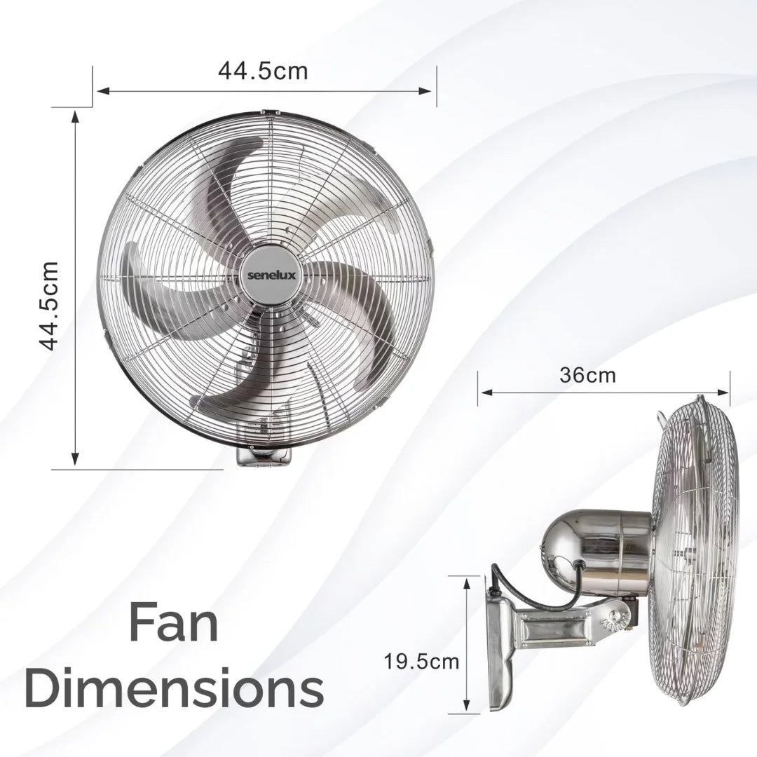 16 Inch Wall Mounted Cooling Fan - Quiet & Energy Efficient for Home, Office, and Bedroom - Perfect for Summer Cooling and Air Circulation