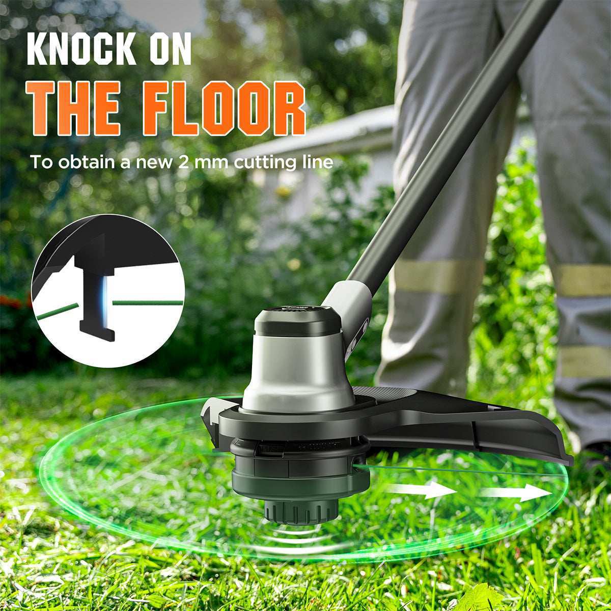 Litheli 40V (2x20V) 14-Inch Brushless Cordless String Trimmer - 2-in-1 Battery Powered Grass Trimmer & Weed Wacker with 2.5Ah Lithium-Ion Battery - Perfect for Lawn Care, Yard Maintenance & Landscaping