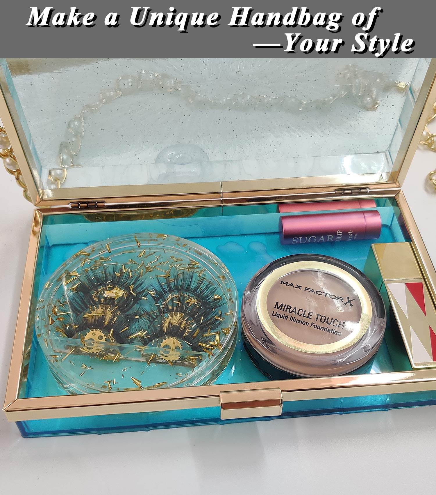 Premium Rectangular Metal Purse Frame for Resin Clutch Bags - DIY Handbag Mold Kit in Gold | Perfect for Crafting Unique Resin Purses, Evening Bags & Fashion Accessories