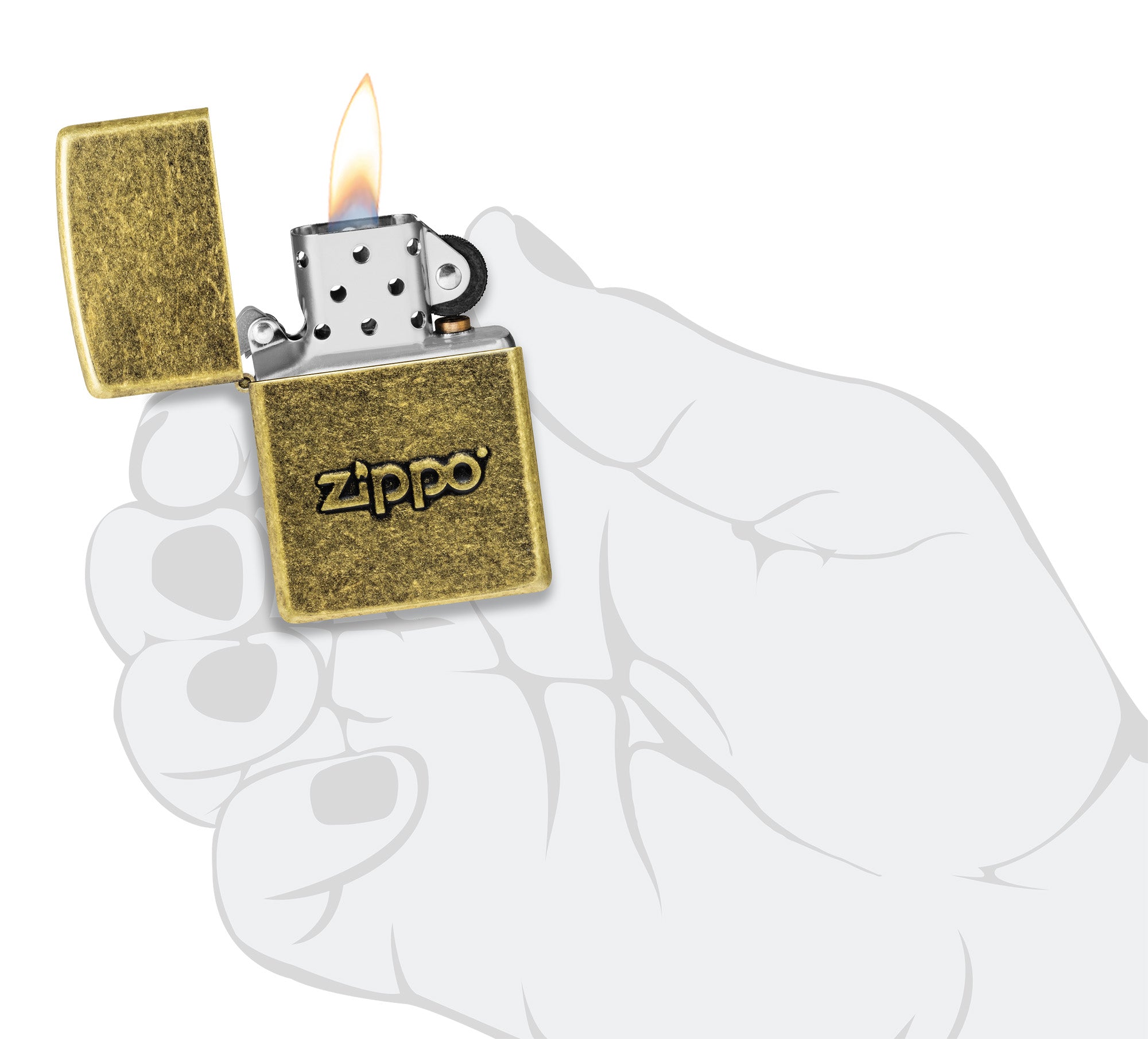 Vintage Zippo Lighter with Antique Stamp Design - Collectible Windproof Lighter for Outdoor Camping, Hiking & Everyday Carry (EDC)