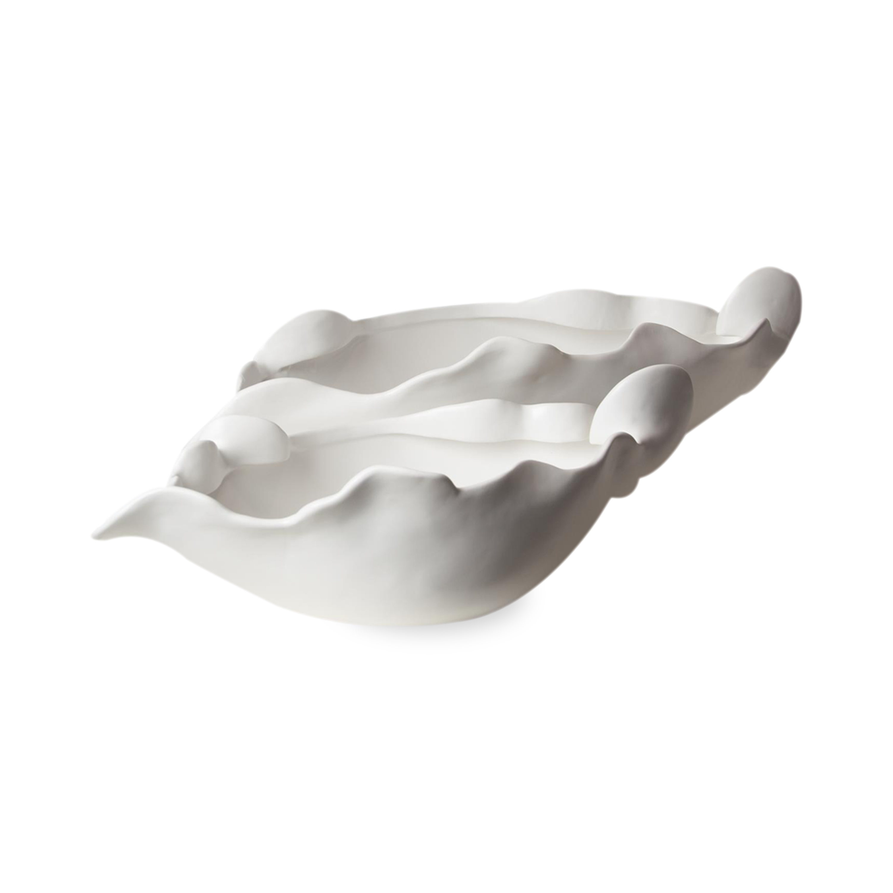 Free Form Bowl Matte White - Handmade Ceramic Serving Bowl for Salads, Pasta & Desserts | Perfect for Dining, Entertaining & Home Decor