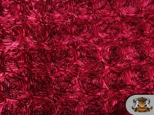 1 X Rosette Satin RED Fabric by The Yard - Premium Soft Satin Material for DIY Dresses, Curtains & Home Decor (1 Yard) | Perfect for Wedding Decorations, Crafting & Sewing Projects