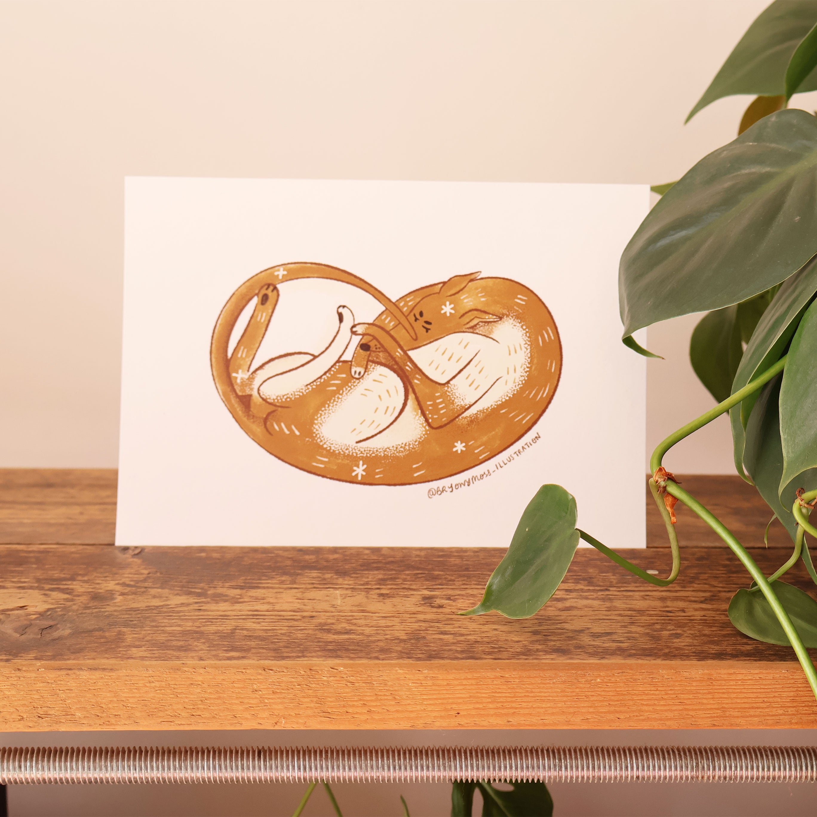 Bryony Moss Pretzel A5 Art Print - Whimsical Kitchen Decor for Home, Office & Gifts | Wall Art for Food Lovers & Pretzel Enthusiasts