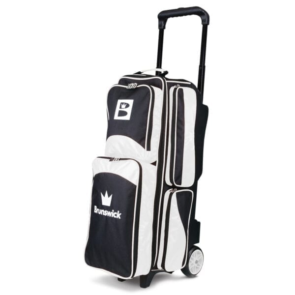 Brunswick Edge 3 Ball Triple Roller Bowling Bag - Durable & Spacious for League Play & Tournaments (Black/Red/Blue Options) - Perfect for Pro Bowlers & Enthusiasts