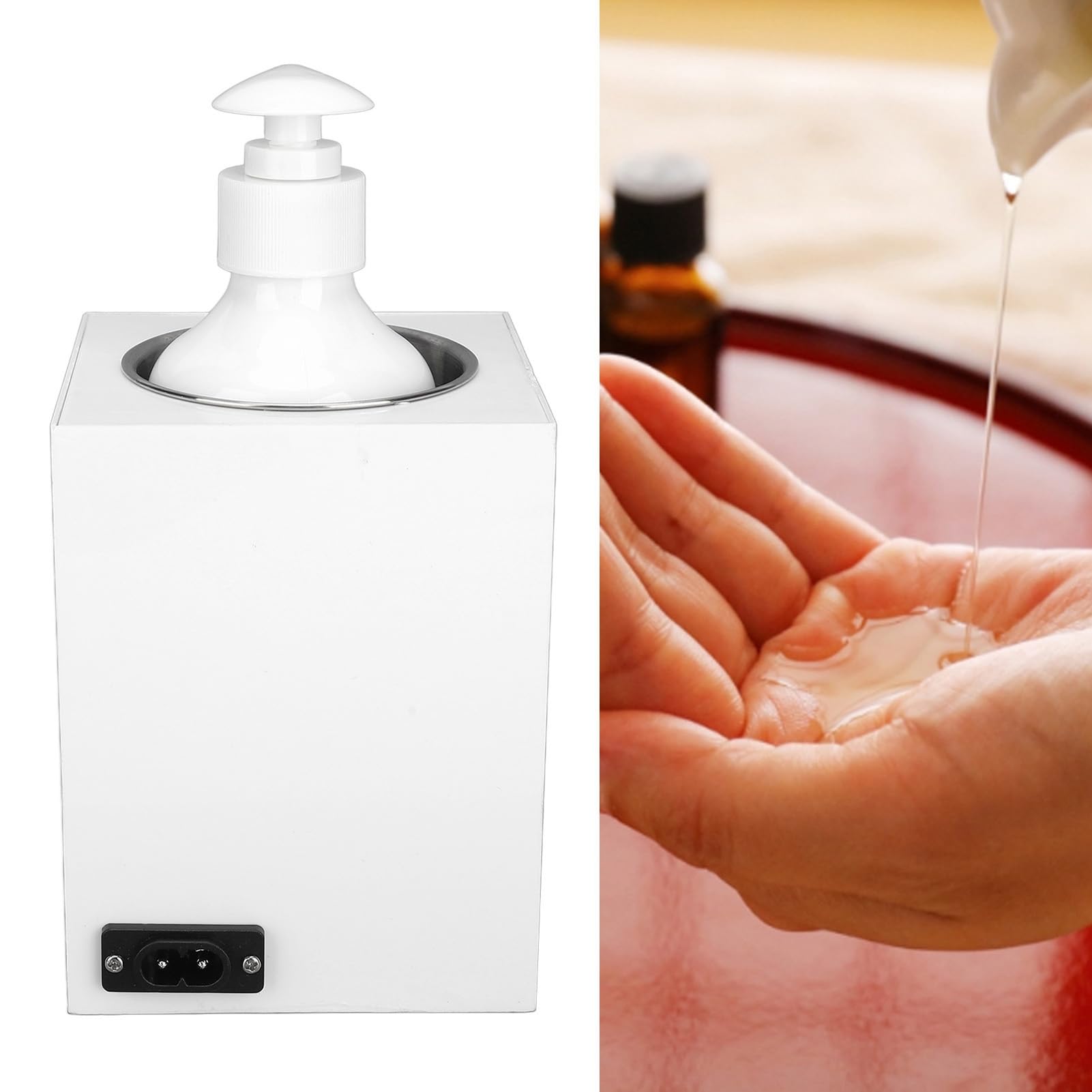 Portable Massage Oil Warmer with Temperature Control & Oil Dispenser - Essential Lotion Heater for Home, Salon & Spa - Perfect for Relaxation & Professional Massage Therapy (US Plug)