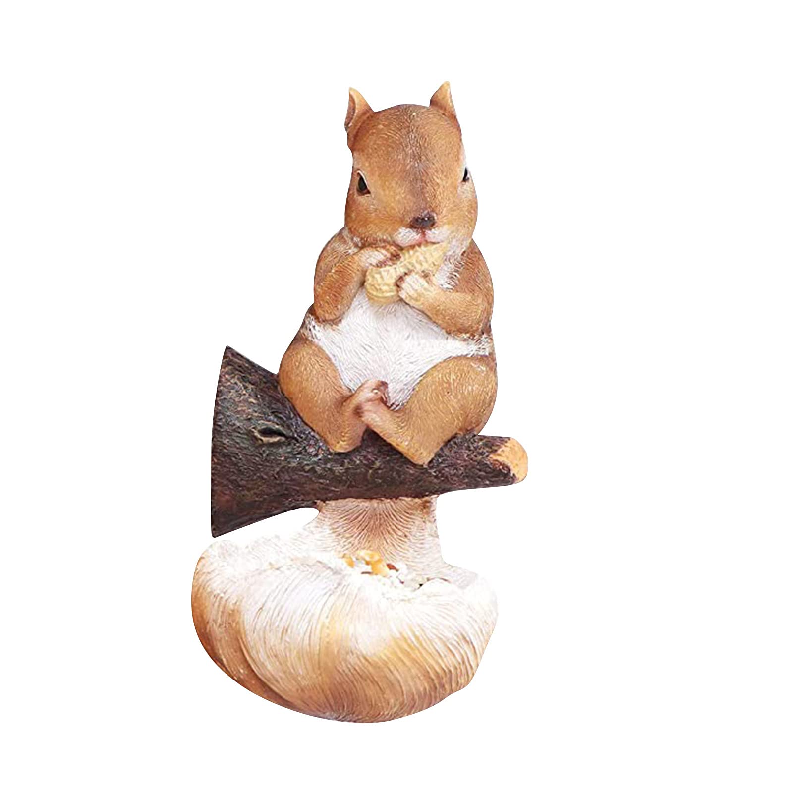 Yiser Handcrafted Brown Bird Sculpture - Tree & Garden Decoration, Bird Feeder, Outdoor Squirrel-Friendly Patio Lawn Ornament with Birdbath Water Feature | Perfect for Backyard, Garden Decor & Wildlife Habitat Enhancement