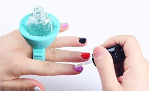 Urdhvamurti Silicone Nail Polish Bottle Holder Stand - Round Wearable Display Stand for Nail Art (1PC, Random Color) | Perfect for Salon, Home Manicure & Nail Polish Organization