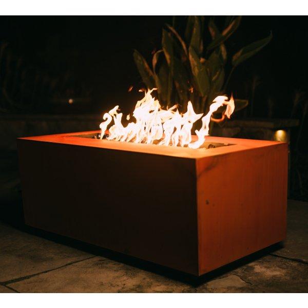 60-Inch Linear Fire Pit for Outdoor Patio, Backyard & Garden - Modern Stainless Steel Gas Fire Table with Lava Rocks - Perfect for Camping, Parties & Relaxation