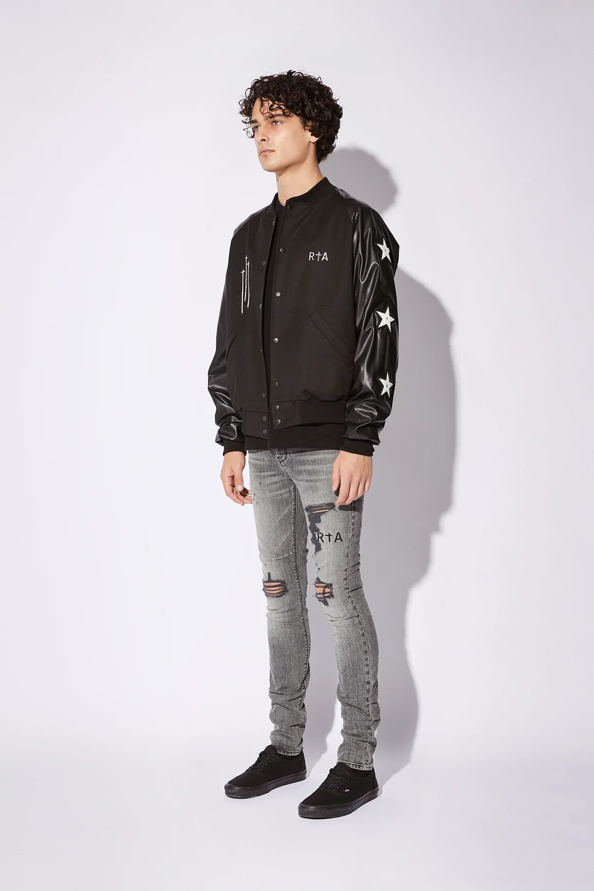 RtA Atticus Varsity Jacket - Vintage Style Baseball Jacket for Men | Fashionable Letterman Jacket for Casual Wear & Street Style Outfits
