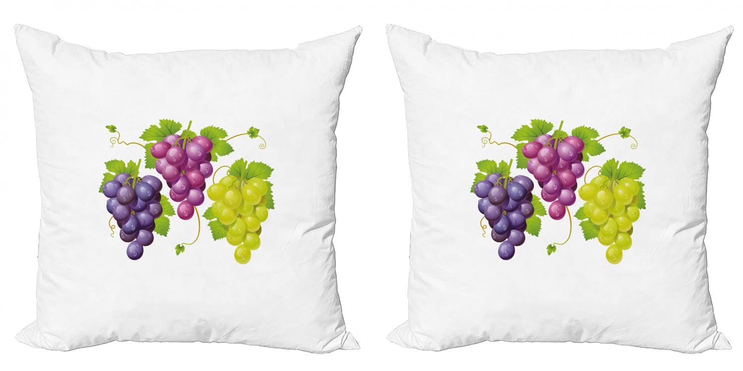 Ambesonne Vineyard Decorative Throw Pillow Covers Set of 2 - 18