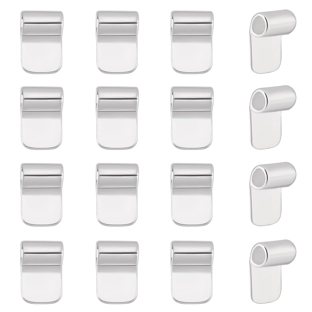 16 Pcs Brass Glue on Bails for Jewelry Making - Tibetan Style Pendant Bails, Rectangle Pad Charms & Cabochon Settings - Perfect for DIY Necklaces, Bracelets and Handmade Craft Projects