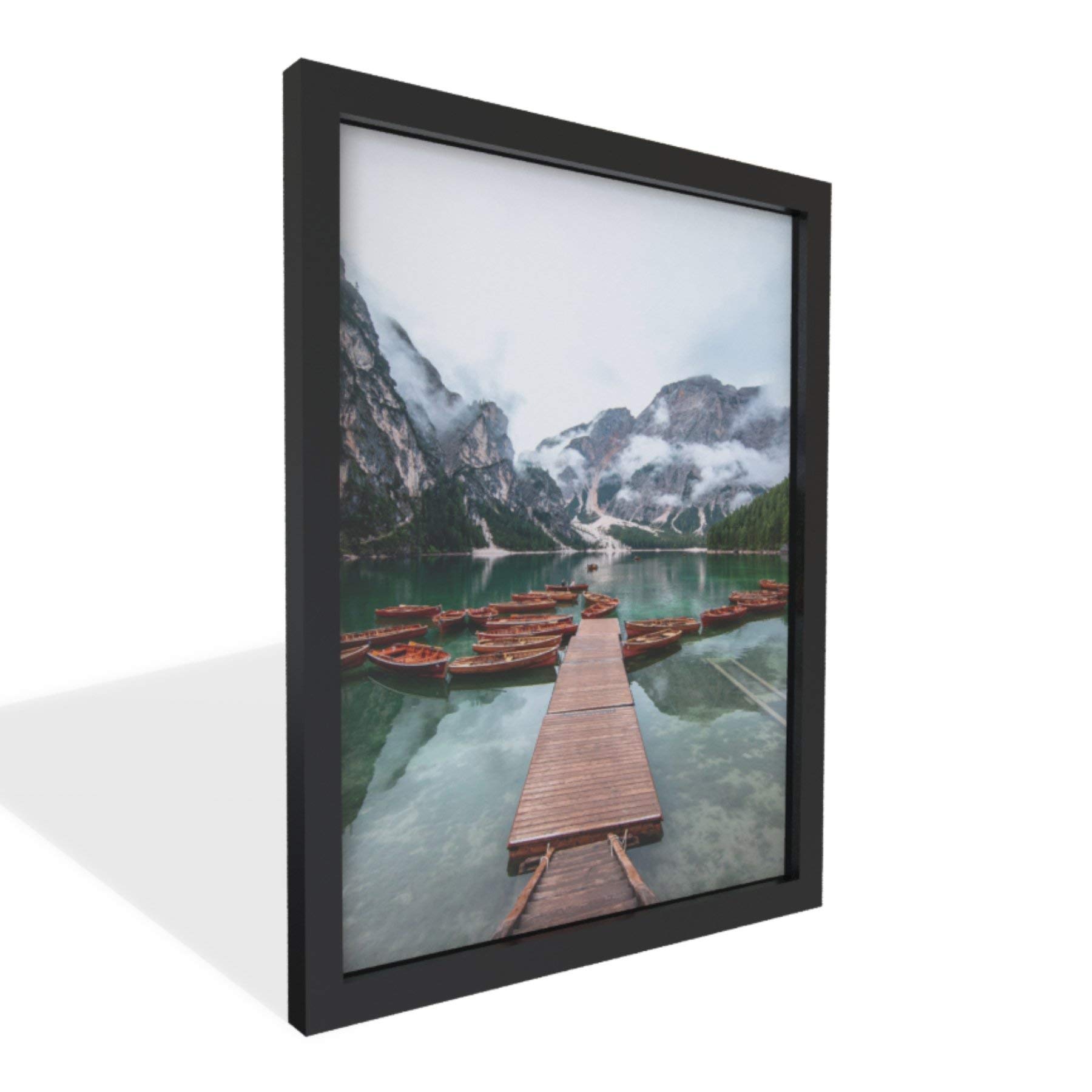 30x40 Black Wooden Picture Frame with Acrylic Plexiglass - Large 40x30 Wall Hanging Frame for Artwork, Posters, Photos - Perfect for Living Room, Bedroom & Office Decor