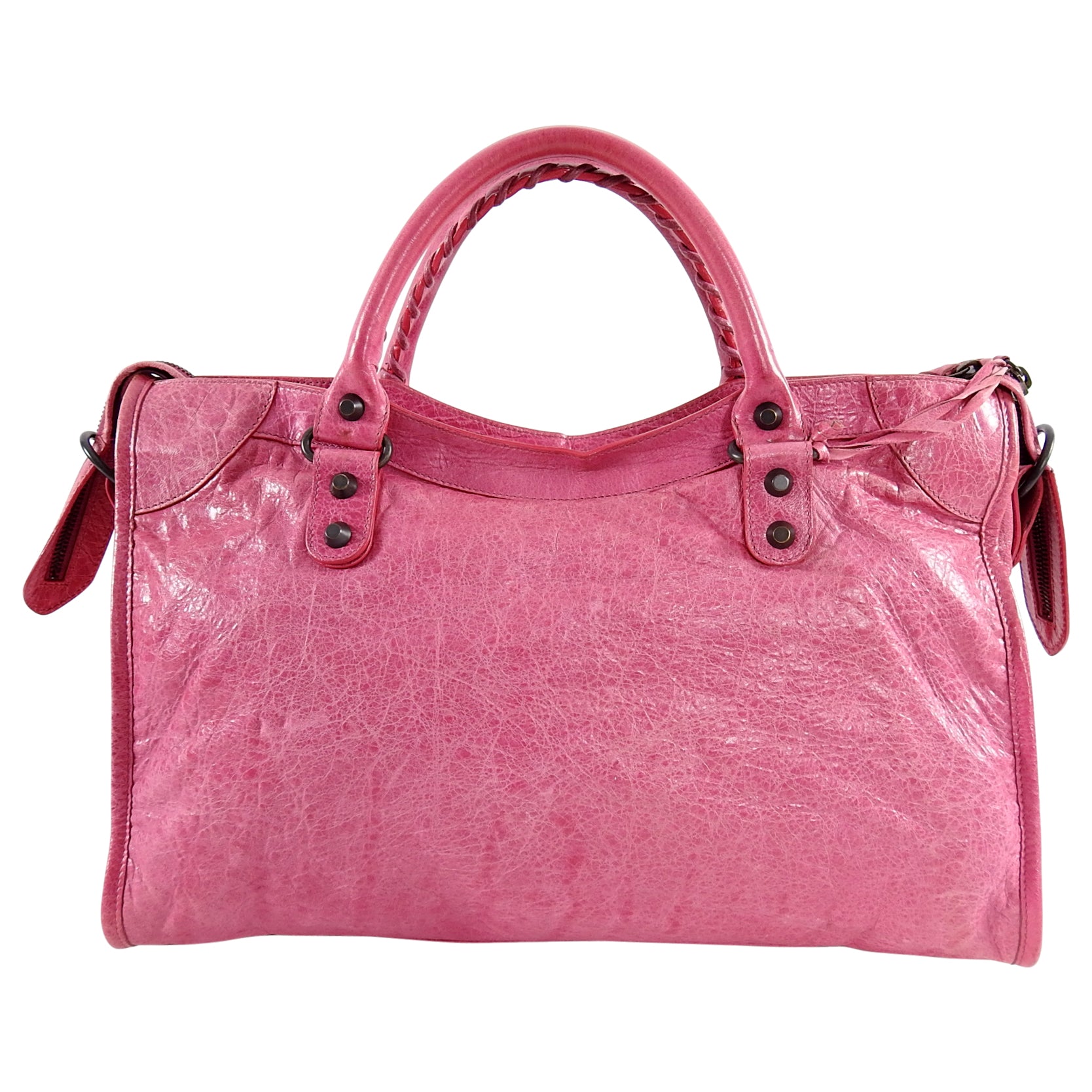 Balenciaga Pink Classic Motocross City Bag - Luxury Designer Handbag for Women | Perfect for Everyday Use, Parties & Travel Accessories