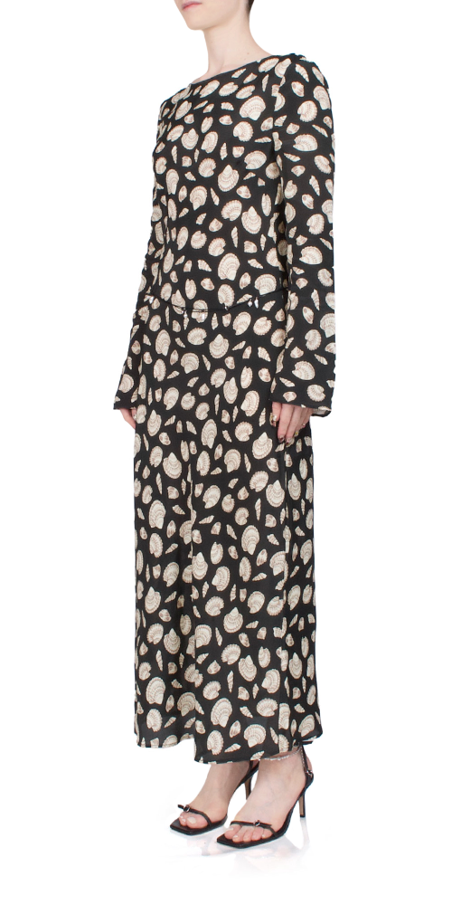 Gaia Long Sleeve Midi Dress for Women | Flowy Boho Maxi Dress with Pockets | Perfect for Casual Outings, Beach Cover-ups & Date Nights