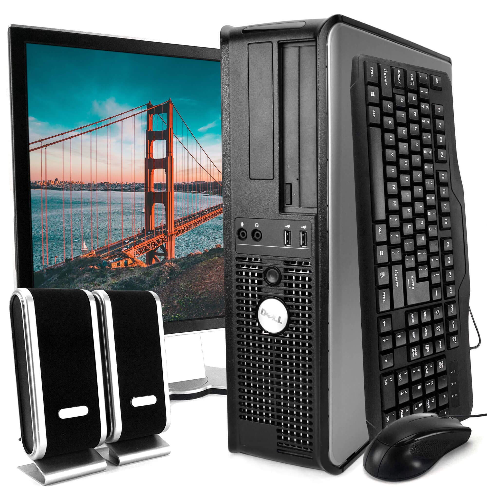 Refurbished Dell Desktop Computer with WiFi, Intel Dual Core 2.0GHz, 80GB HDD, 2GB RAM, Windows 10 Pro & 17