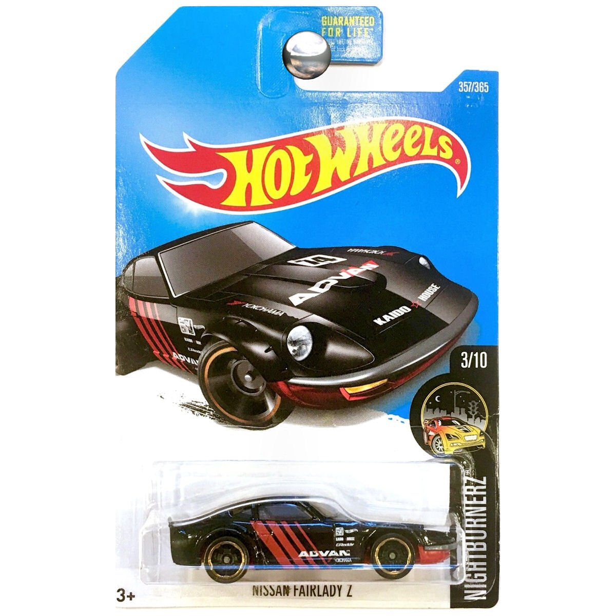 Hot Wheels 2017 Nightburnerz Nissan Fairlady Z 357/365 Diecast Car - Black Collectible Toy for Kids & Adults - Perfect for Play, Display & Racing Games