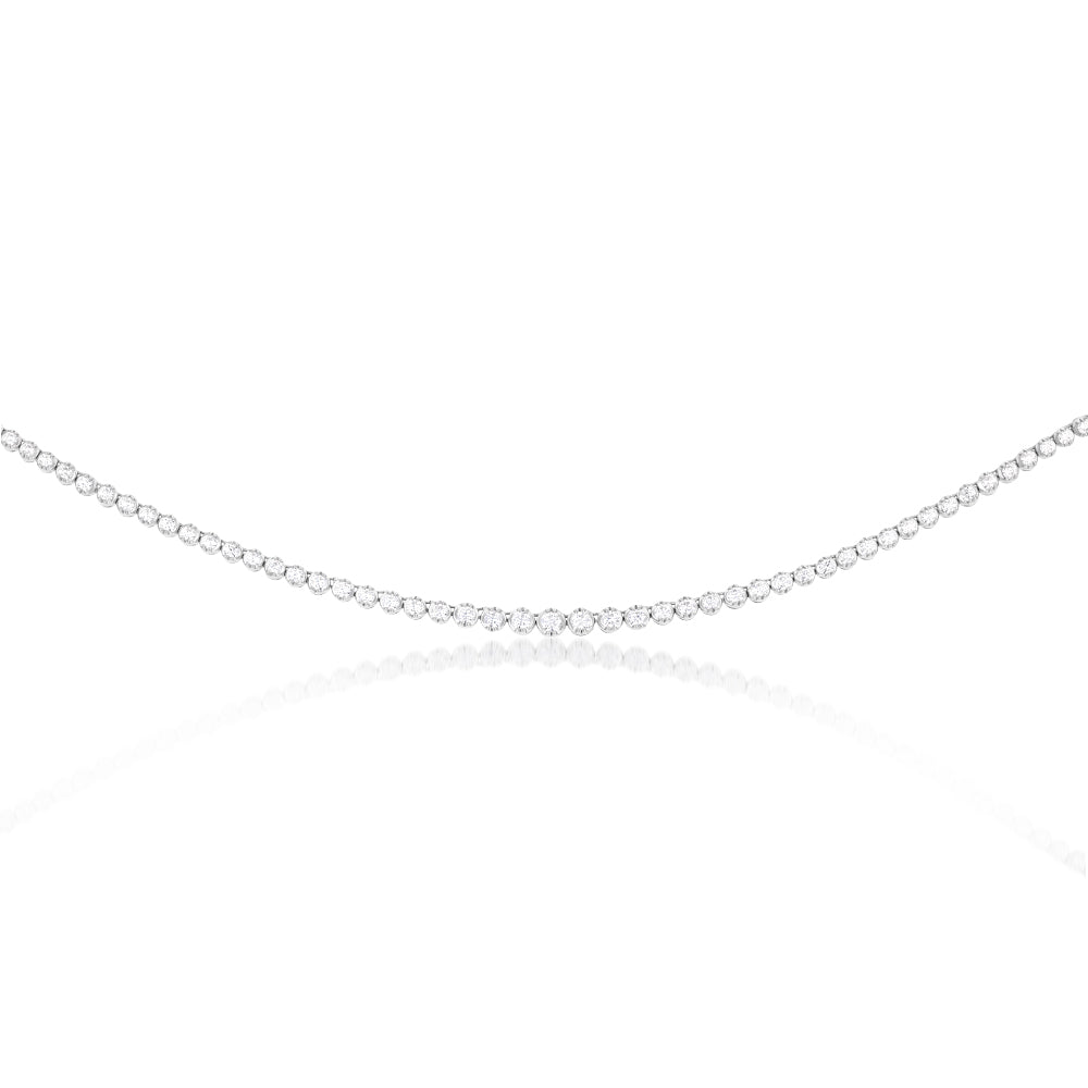 14K White Gold 5 Carat Diamond Pendant Necklace with 139 Round Brilliant Cut Diamonds, 43cm Chain - Perfect for Weddings, Anniversaries & Special Occasions