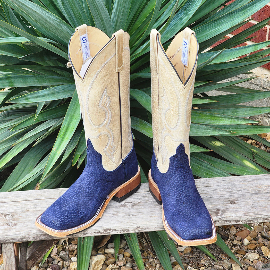 Anderson Bean Women's Navy Carpincho Cowboy Boots - Comfortable Western Riding Boots for Country Style & Outdoor Adventures