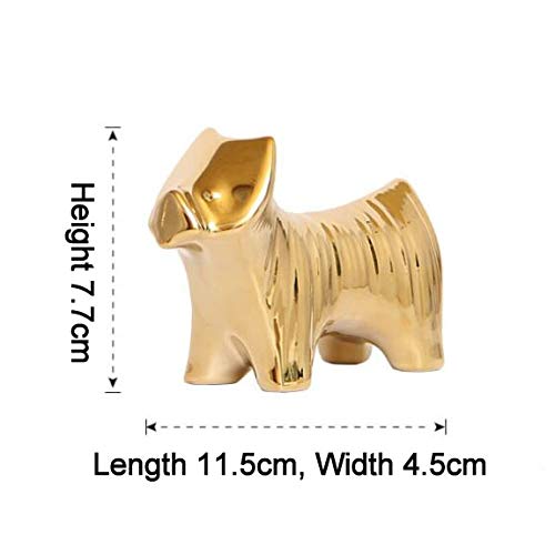 NWFashion Small Animal Statues - Modern Gold Dog Figurine for Home Decor | Elegant Decorative Ornament for Living Room, Shelf & Office Desk Display