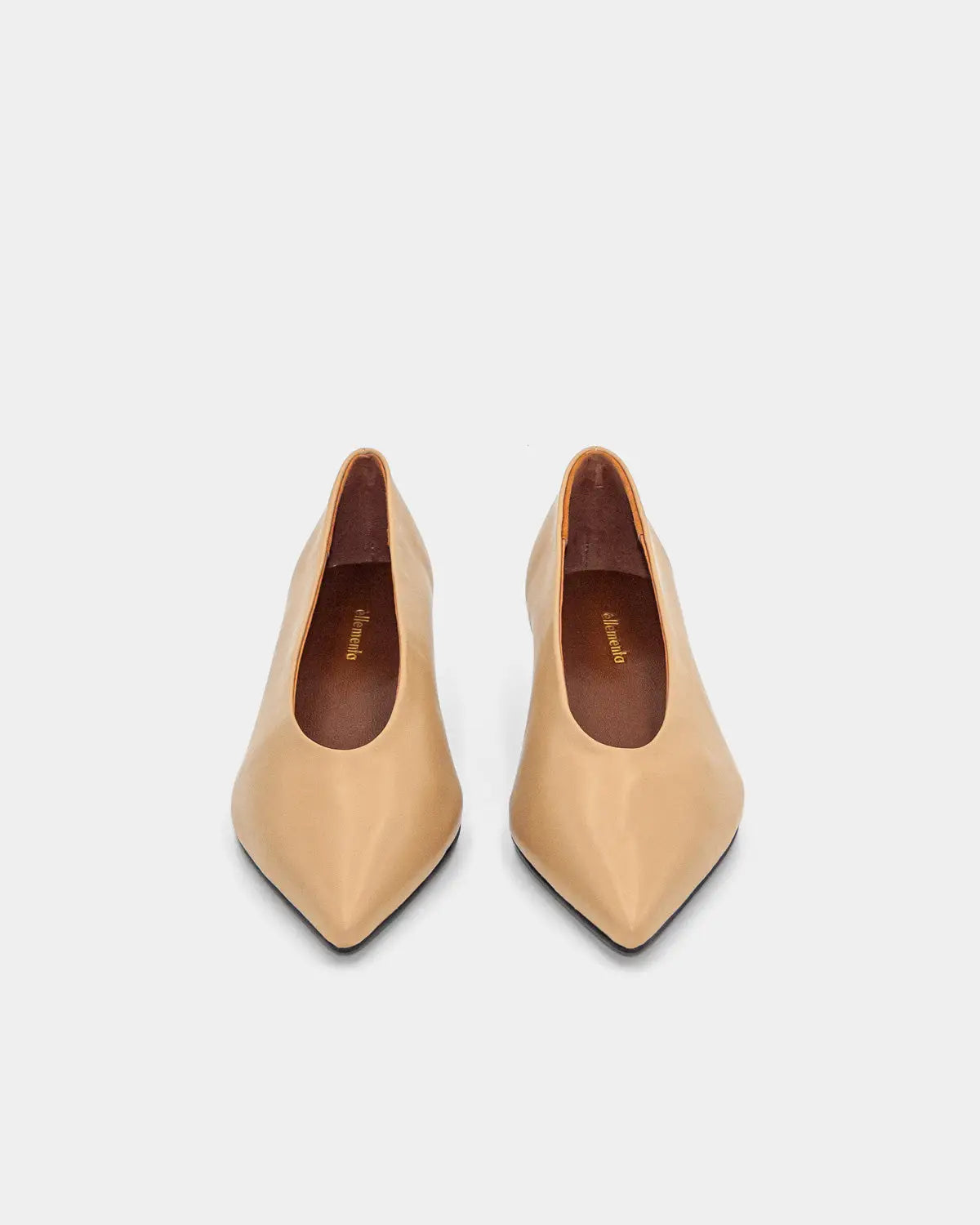 Beige Calfskin Kitten Heel Pumps for Women - Comfortable Low Heel Dress Shoes for Office, Wedding & Evening Events