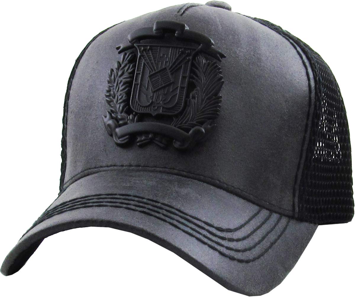 Dominican Republic Gold Badge Wolf Rooster Tuna Trucker Cap - Adjustable Snapback Hat for Men & Women | Perfect for Fishing, Outdoor Adventures & Sports Fans