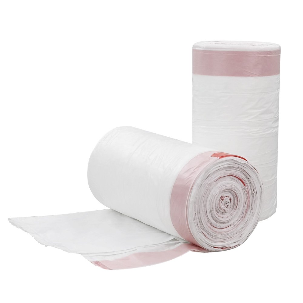 1.2 Gallon Drawstring Trash Bags - 2 Rolls (120 Count) | Heavy Duty, Leak Proof | Perfect for Small Trash Cans in Bathroom, Office, or Bedroom
