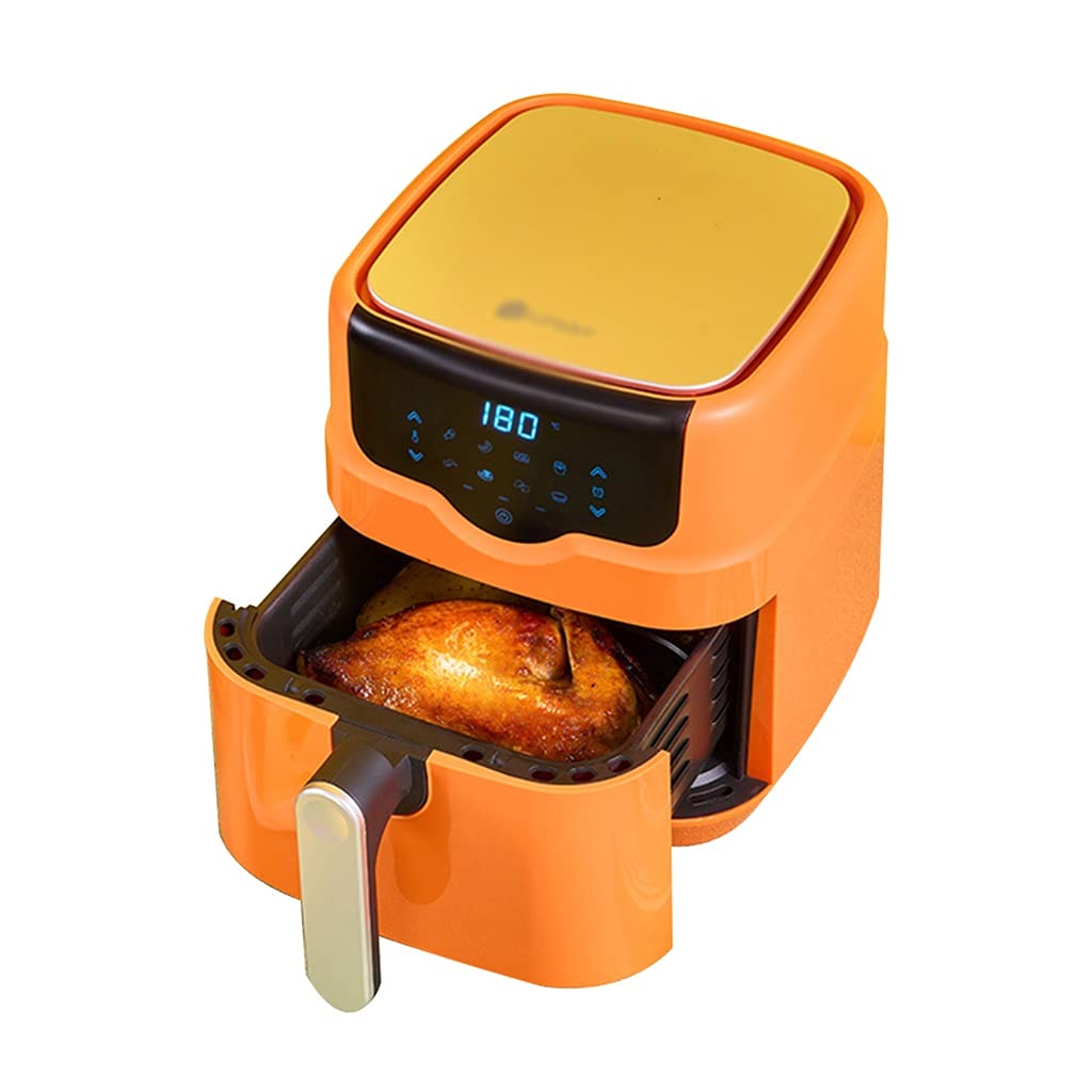 **4.5L Large Capacity Air Fryer - Oil Free Electric Fryer with Visual Window, Orange (35.5 x 24 x 29.5cm) - Perfect for Healthy Cooking, Family Meals & Quick Snacks**